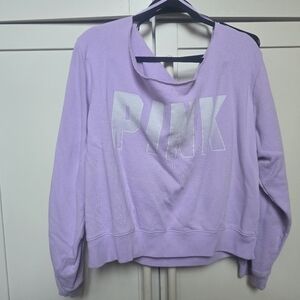 Pink XXL off the shoulder crop sweater